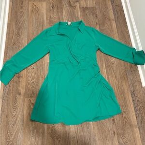 H&M Emerald Green Long Sleeve Dress